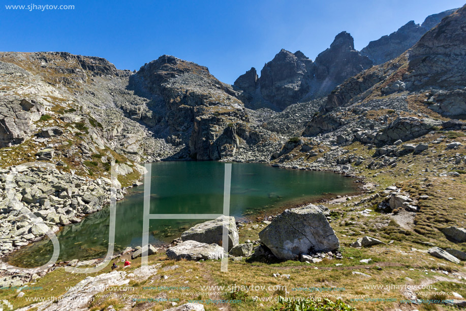 Panoramic view of The Scary lake and Kupens peaks, Rila Mountain, Bulgaria