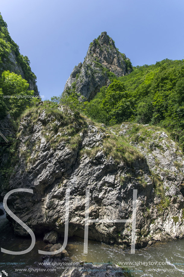 Rocky hills in Erma River Gorge, Bulgaria