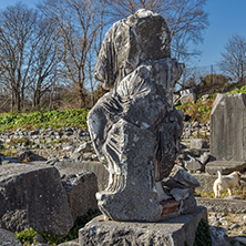 Ancient Statue in archeological area of Philippi, Eastern Macedonia and Thrace, Greece