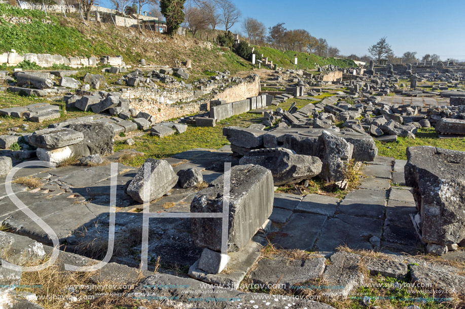 Ruins in the archeological area of ancient Philippi, Eastern Macedonia and Thrace, Greece