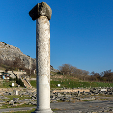 Columns in the archeological area of ancient Philippi, Eastern Macedonia and Thrace, Greece