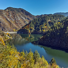 Autumn Panorama of Teshel  Reservoir, Smolyan Region, Bulgaria