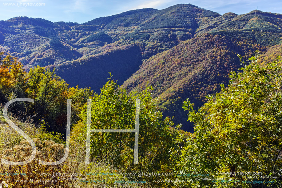 Autumn Panorama of Tsankov kamak Reservoir, Smolyan Region, Bulgaria