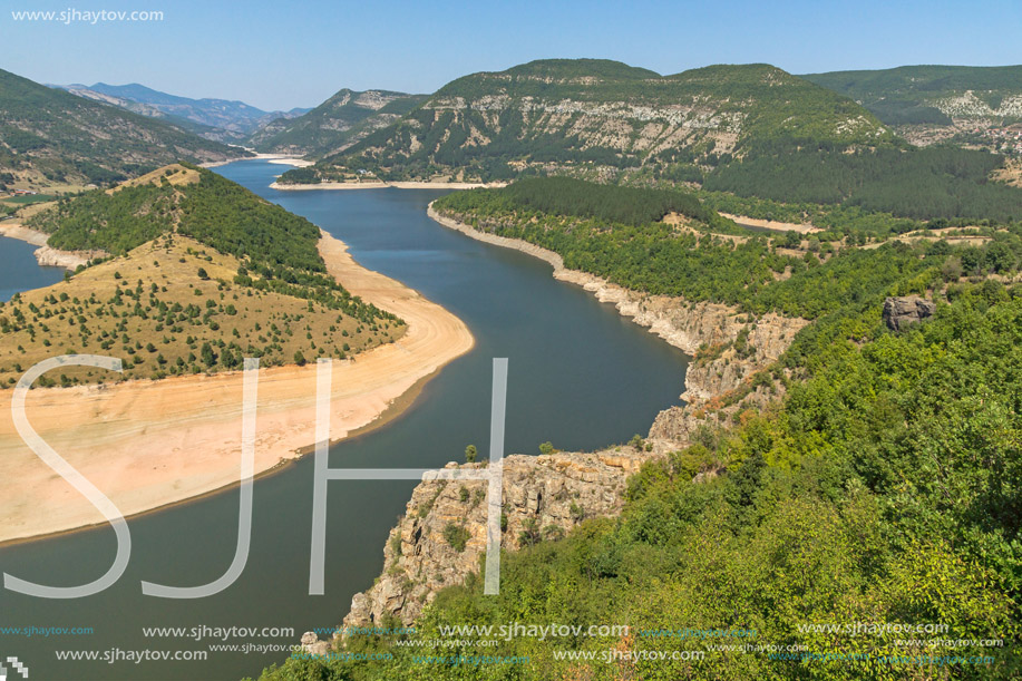 Panorama of Arda River meander and Kardzhali Reservoir, Bulgaria
