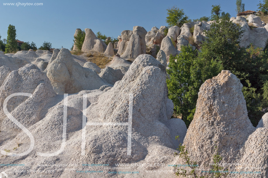 Panoramic view Rock phenomenon Stone Wedding near town of Kardzhali, Bulgaria