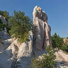 Panoramic view Rock phenomenon Stone Wedding near town of Kardzhali, Bulgaria