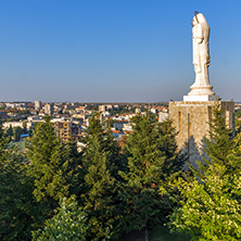 The biggest Monument of Virgin Mary in the world and panorama to City of Haskovo, Bulgaria