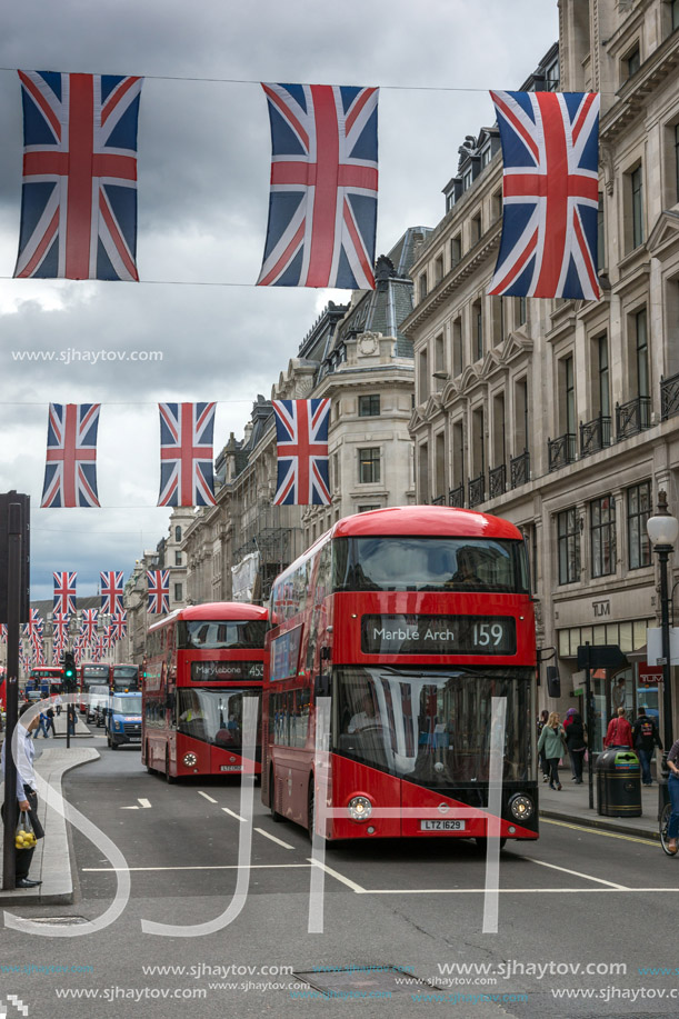 LONDON, ENGLAND - JUNE 16 2016: Clouds over Regent Street, City of London, England, Great Britain