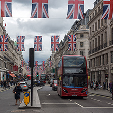 LONDON, ENGLAND - JUNE 16 2016: Clouds over Regent Street, City of London, England, Great Britain