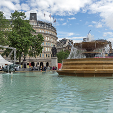 LONDON, ENGLAND - JUNE 16 2016: Trafalgar Square, City of London, England, Great Britain
