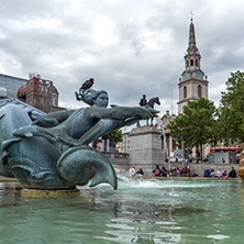 LONDON, ENGLAND - JUNE 16 2016: Trafalgar Square, City of London, England, Great Britain