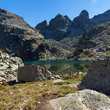 Panorama of The Scary lake and Kupens peaks, Rila Mountain, Bulgaria