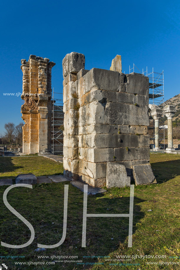 Basilica in the archeological area of ancient Philippi, Eastern Macedonia and Thrace, Greece