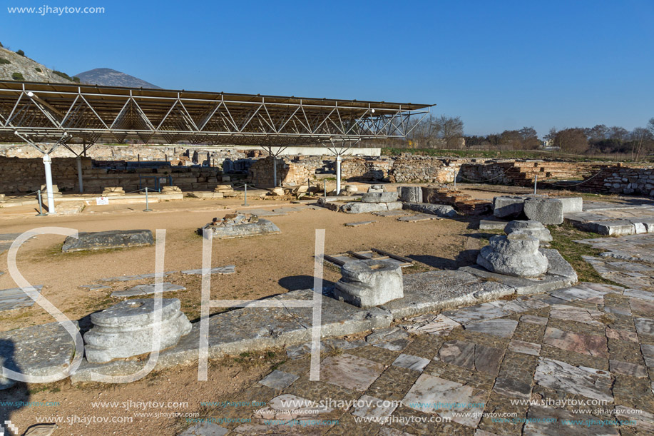 Octagon church in the archeological area of ancient Philippi, Eastern Macedonia and Thrace, Greece