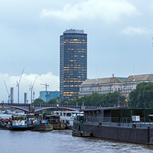 LONDON, ENGLAND - JUNE 16 2016: Cityscape of London from Westminster Bridge, England, United Kingdom