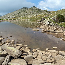 Amazing panorama around Upper Spanopolsko lake, Pirin Mountain, Bulgaria