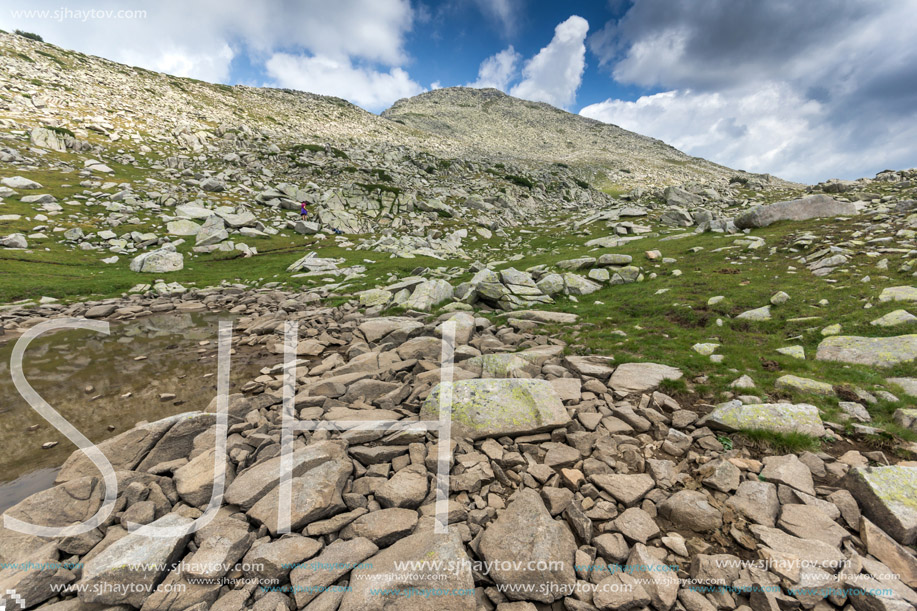 Landscape to Banderitsa pass and Muratov peak,  Pirin Mountain, Bulgaria
