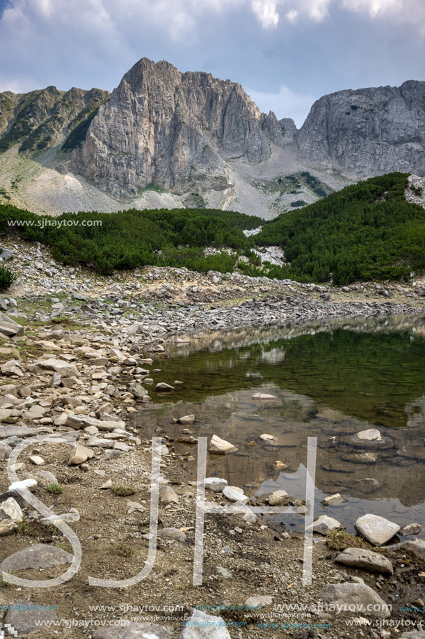 Landscape with Dark Clouds over Sinanitsa Peak and lake, Pirin Mountain, Bulgaria