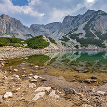Afternoon panorama of Sinanitsa Peak and lake, Pirin Mountain, Bulgaria