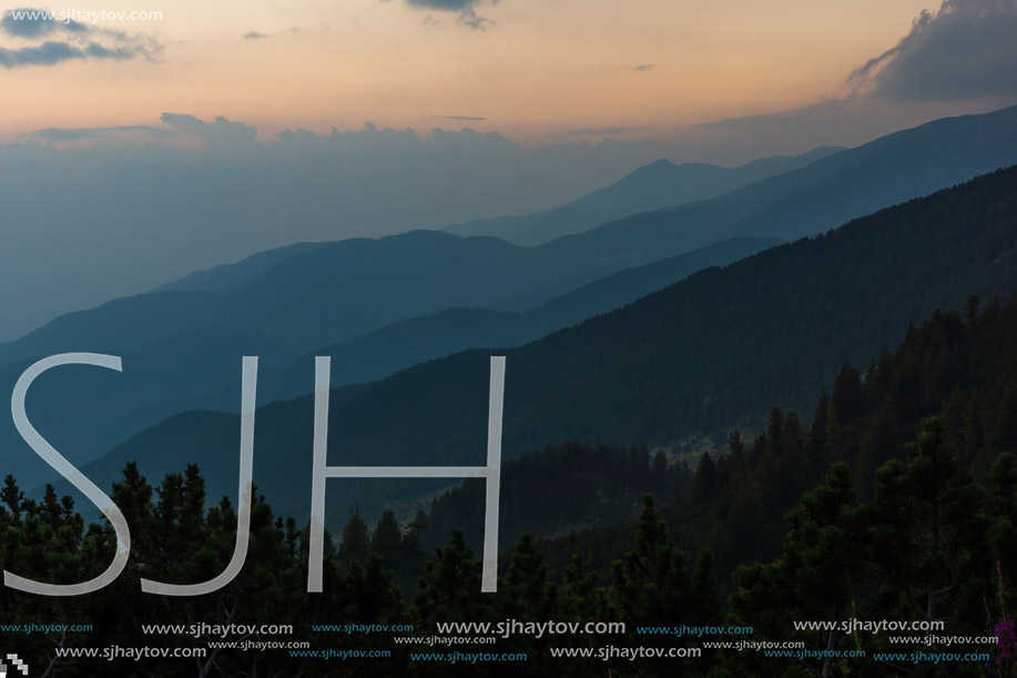 Amazing sunset Landscape of nothen part of Pirin mountain near Sinanitsa peak,  Bulgaria