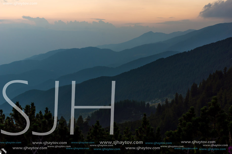 Sunset Landscape of nothen part of Pirin mountain near Sinanitsa peak,  Bulgaria