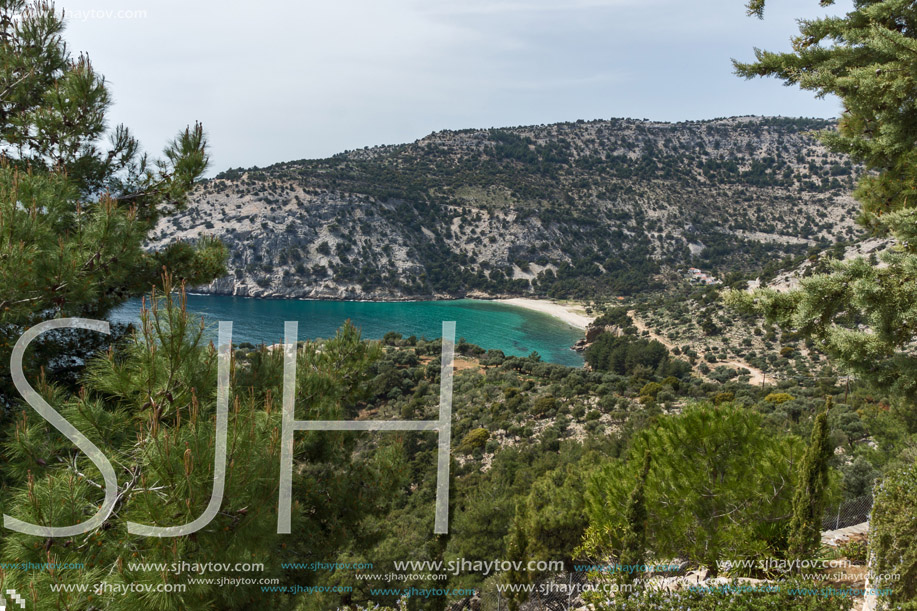 Blue waters of Livadi beach, Thassos island, East Macedonia and Thrace, Greece
