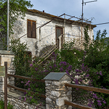 Old house and flowers in the village of Theologos,Thassos island, East Macedonia and Thrace, Greece