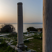 Amazing sunset on Evraiokastro Archaeological Site, Thassos town, East Macedonia and Thrace, Greece