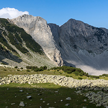 Amazing view of rocks of Sinanitsa peak covered with shadow, Pirin Mountain, Bulgaria