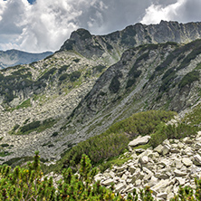Amazing Landscape of Rocky hills on the path to Banderitsa pass,  Pirin Mountain, Bulgaria