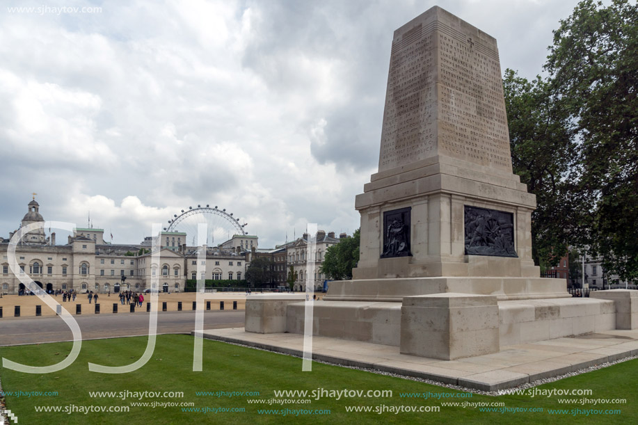 LONDON, ENGLAND - JUNE 17 2016: Guards Division Memorial in St James"s Park, London, England, Great Britain