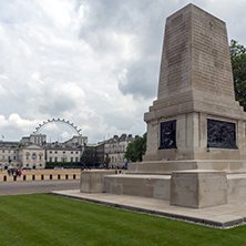 LONDON, ENGLAND - JUNE 17 2016: Guards Division Memorial in St James"s Park, London, England, Great Britain