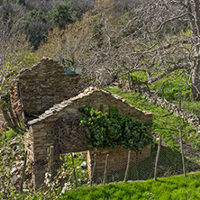 Ruins of Old house in village of Maries, Thassos island, East Macedonia and Thrace, Greece