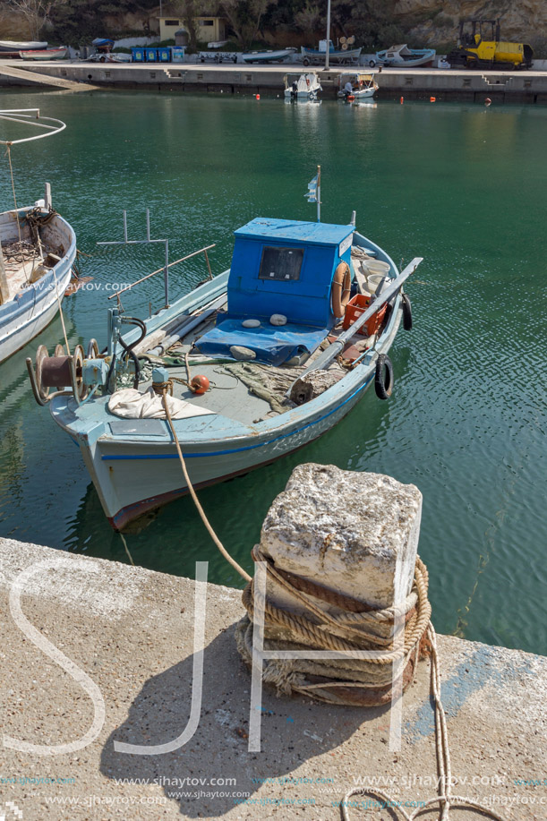 Boat at the port of Limenaria, Thassos island, East Macedonia and Thrace, Greece