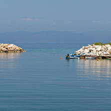 Panoramic view of Port of Skala Sotiros, Thassos island, East Macedonia and Thrace, Greece