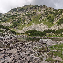 Landscape of Muratov peak and Upper Muratovo lake, Pirin Mountain, Bulgaria