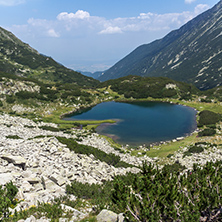 Rocky peaks and Upper Muratovo lake, Pirin Mountain, Bulgaria