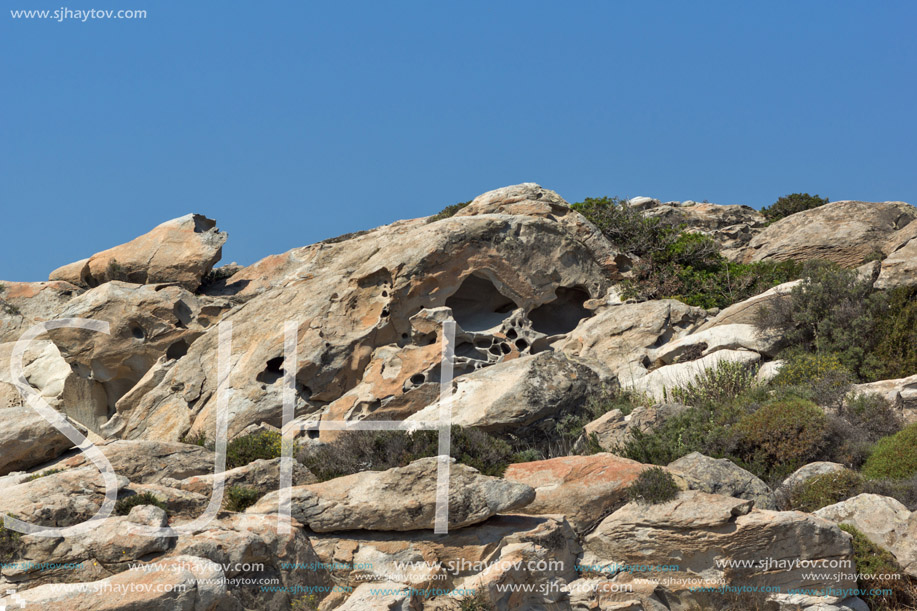 rock formations in kolymbithres beach, Paros island, Cyclades, Greece