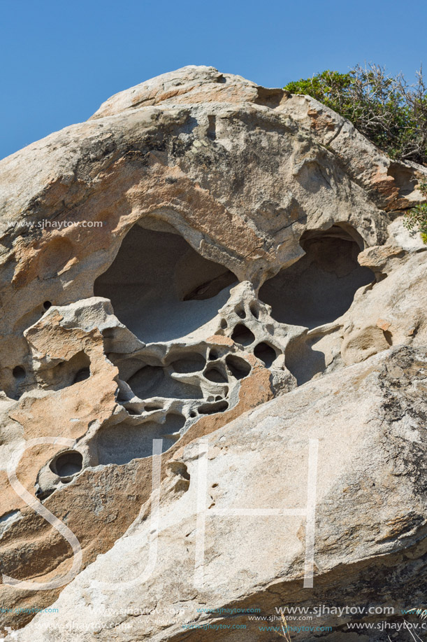 Landscape with rock formations in kolymbithres beach, Paros island, Cyclades, Greece