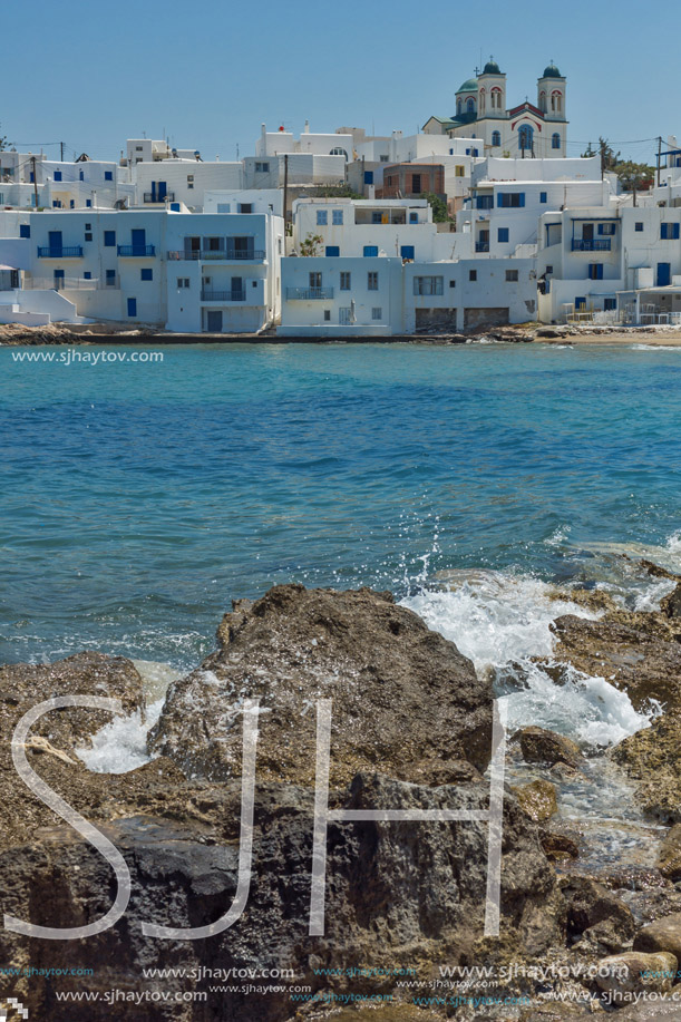 Amazing Panorama of town of Naoussa, Paros island, Cyclades, Greece