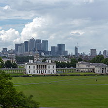 LONDON, ENGLAND - JUNE 17 2016: Amazing Panorama from Greenwich, London, England, United Kingdom