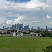 LONDON, ENGLAND - JUNE 17 2016: Amazing Panorama from Greenwich, London, England, United Kingdom