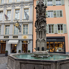 ZURICH, SWITZERLAND - 28 OCTOBER 2015 : Typical street with old houses in Zurich, Switzerland