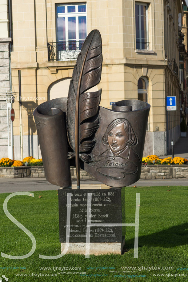 VEVEY, SWITZERLAND - 29 OCTOBER 2015 : Landscape of Embankment, Vevey, canton of Vaud, Switzerland