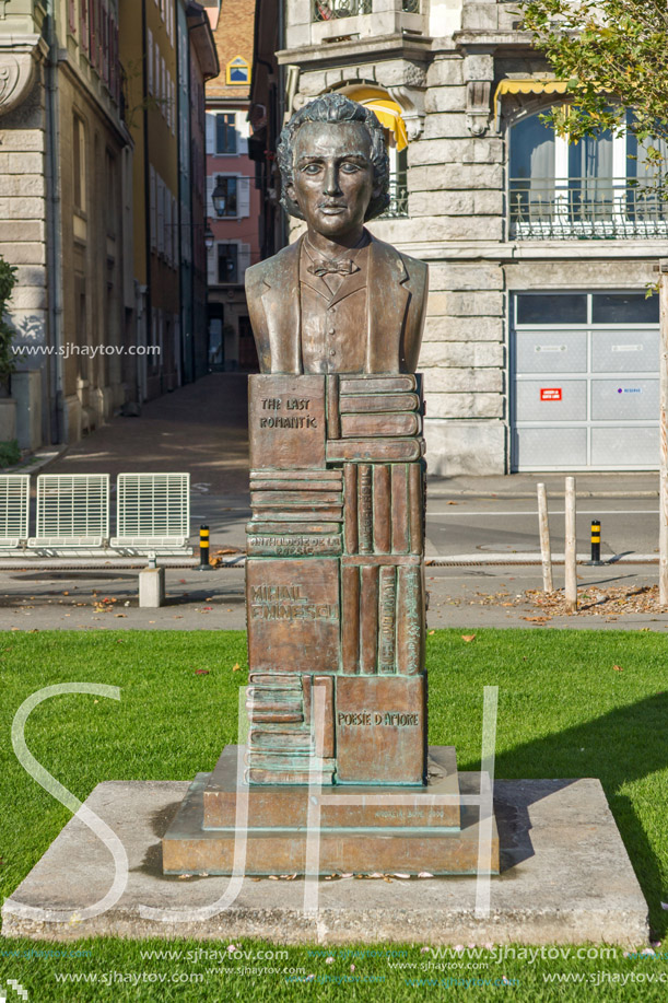 VEVEY, SWITZERLAND - 29 OCTOBER 2015 : Landscape of Embankment, Vevey, canton of Vaud, Switzerland