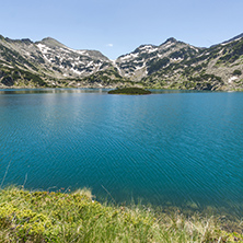 Insland in Popovo lake and Demirkapiya pass, Pirin Mountain, Bulgaria