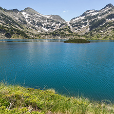 Amazing view with Clear waters of Popovo lake and Demirkapiya pass, Pirin Mountain, Bulgaria