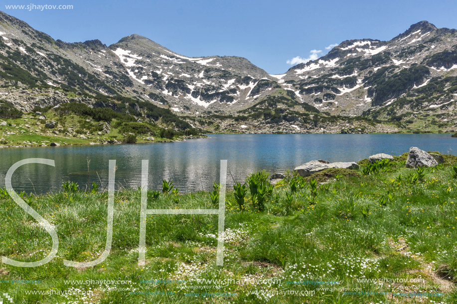 Amazing view of Demirkapiyski chukar and Dzhano peaks, Popovo lake, Pirin Mountain, Bulgaria