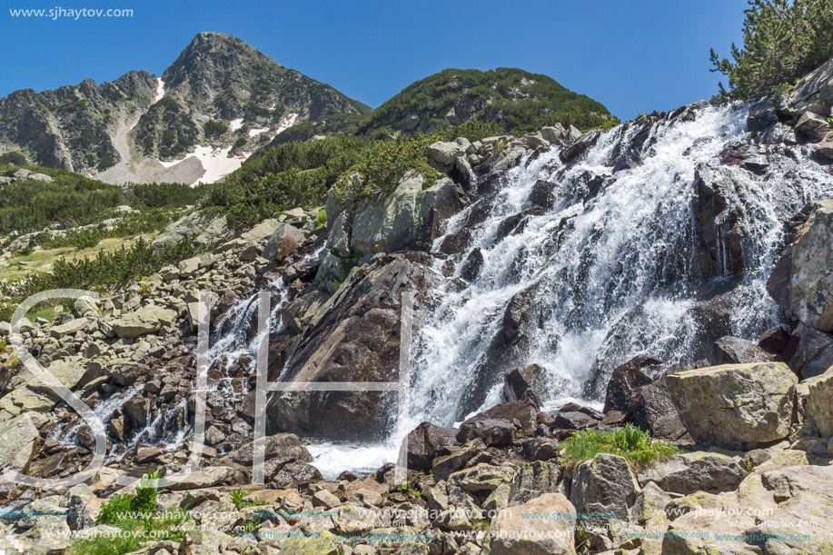 Landscape with Waterfall and Sivrya peak, Pirin Mountain, Bulgaria