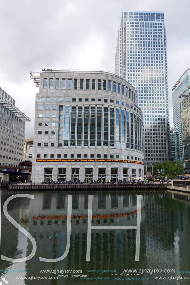 Business building and skyscraper in Canary Wharf, London, England, Great Britain